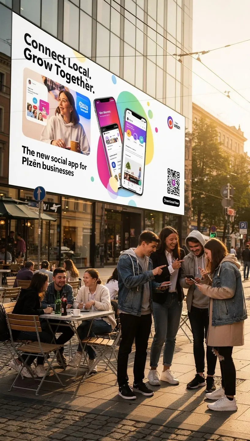 ReklamnГ­ plocha na venkovnГ­m festivalu s rЕЇznГЅmi znaДЌkami